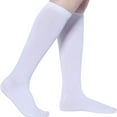 thumbnail image 2 of 4 Pairs Women's Cotton Knee High Socks Casual Solid Knit Knee Socks for Everyday Wear and Fashion, 2 of 4