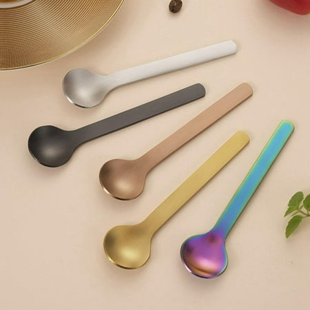 

304 Stainless Steel Coffee Mixing Spoon Seasoning Spoon Dessert Spoon Mixing Spoon Titanium Drawing Slice Spoon