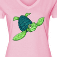 thumbnail image 4 of Inktastic Sea Turtle with swirls Women's V-Neck T-Shirt, 4 of 5