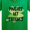 thumbnail image 4 of Inktastic St. Patrick's Day Pinches Get Stitches Shamrocks Youth T-Shirt, 4 of 5