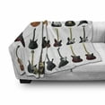 thumbnail image 3 of Music Soft Flannel Fleece Blanket, Instruments Pattern Classical and Bass Varieties of Guitars Rock and Jazz Music Theme, Cozy Plush for Indoor and Outdoor Use, 50" x 60", Multicolor, by Ambesonne, 3 of 6