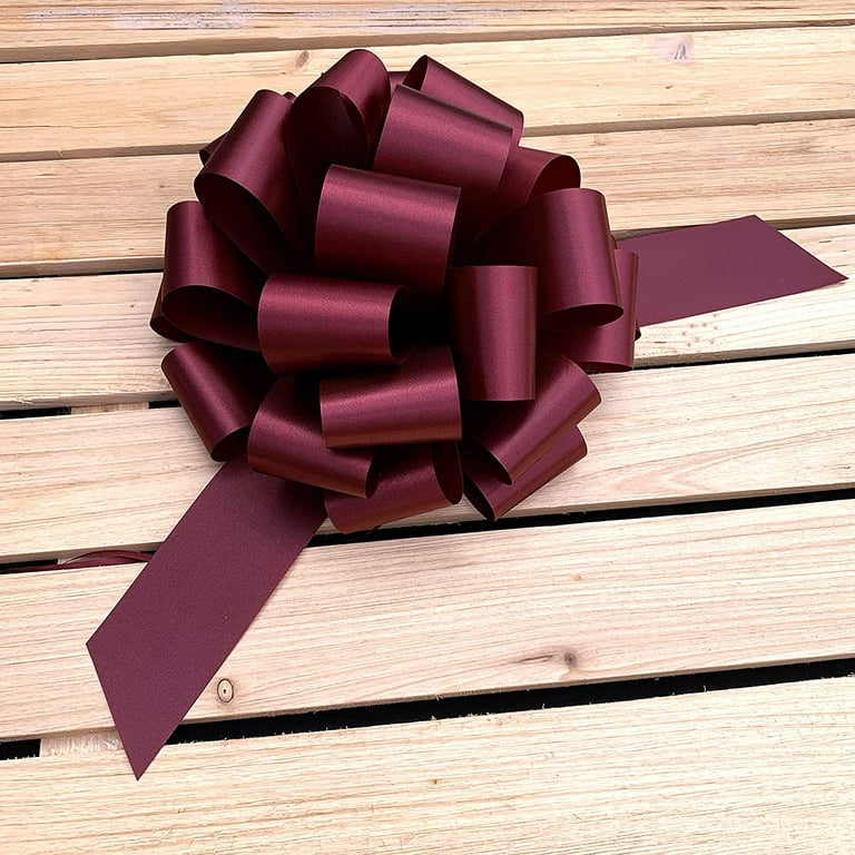 10pcs Large Size 150*6cm Beautiful Wine Red Pull Bow Ribbon Gift
