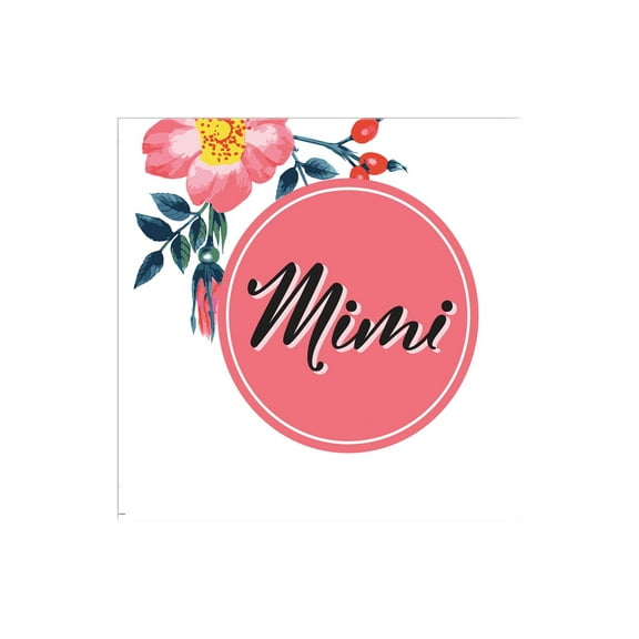 Mimi Fuchsia Circle Floral 12 x 12 Wood Wall Sign Plaque