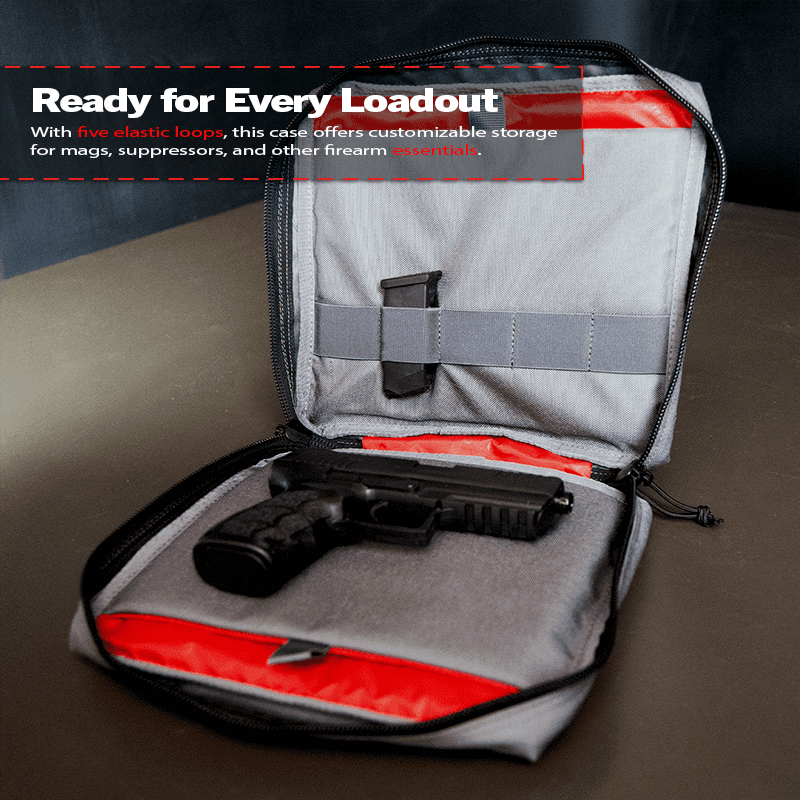 DDT Viper Padded Double Pistol Case, Color Gunmetal