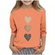 thumbnail image 1 of Blusas y camisas de cuello redondo y manga larga para niños, blusas/camisas de poliéster con estampado de corazones, mangas 3/4 y cuello redondo, elegantes e informales., 1 of 4