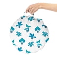 thumbnail image 2 of Floral Round Floor Cushion with Handle, Repeating Formations of Botanical Plants on a Plain Background, Decorative Pillow for Living Room & Dorms, 18" Round, Sea Blue and Dark Turquoise, by Ambesonne, 2 of 4