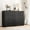 Black, variant on Yeshouse Retro Chest Of Drawers, Modern Black, With Metal Handles, 16"D x 47"W x 33"H Inches