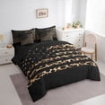thumbnail image 3 of Homewish Vintage American Flag Bedding Comforter Set 7pcs, Fashion Brown Leopard Print King Bedding Sets, Stripes Abstract Ombre Reversible Bed Sheets, Super Cozy Room Decor, 3 of 7