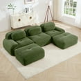 thumbnail image 6 of Green Ottoman for Modular Sectional Sofa, Corduroy Deep Seat for Oversized Compressed Boneless Sectional Couches for Living Room Bedroom Apartment, Cloud Sofa Couch, Memory Foam, No Assembly, 6 of 8