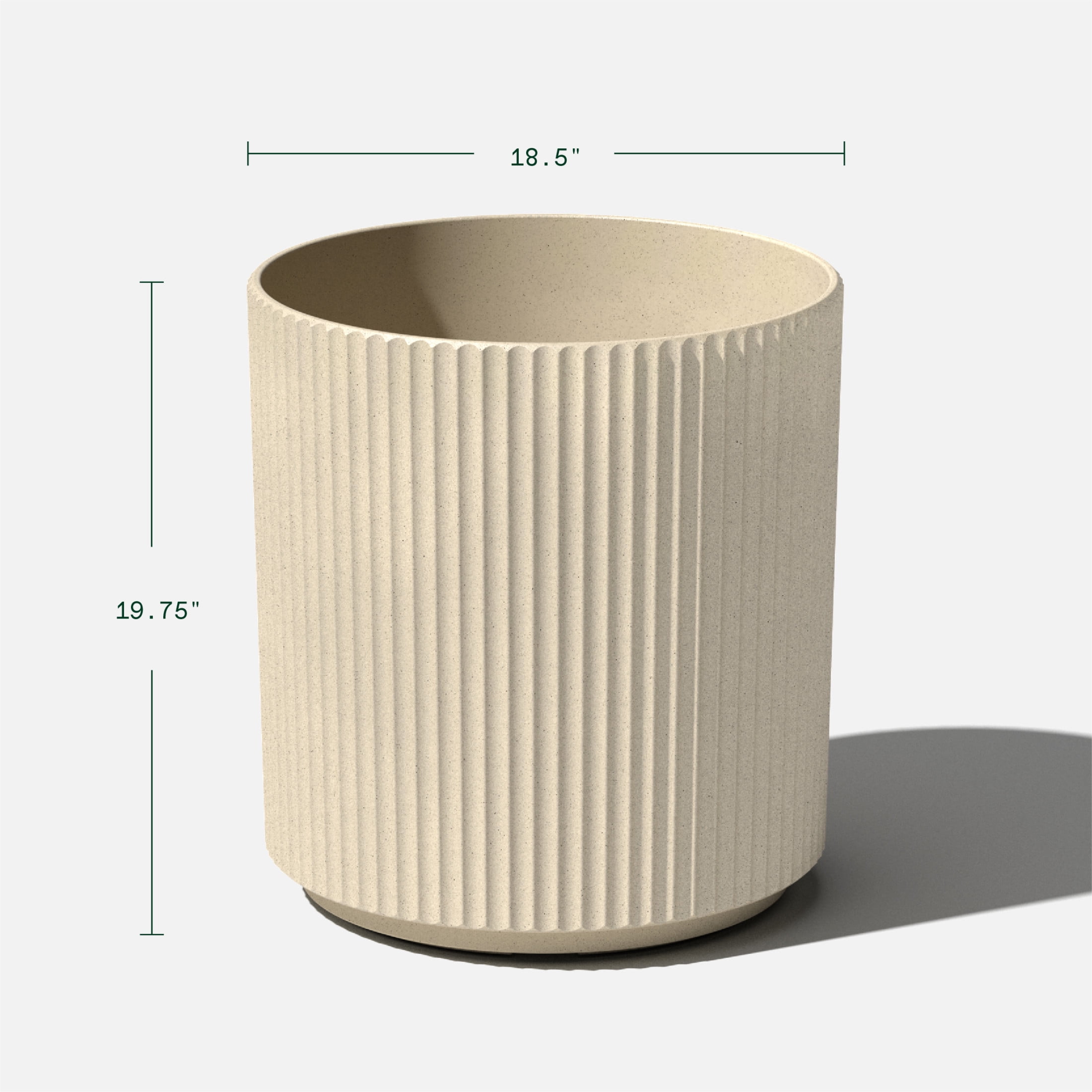 Veradek Demi Series  20" Plastic-Stone Planter - Sand