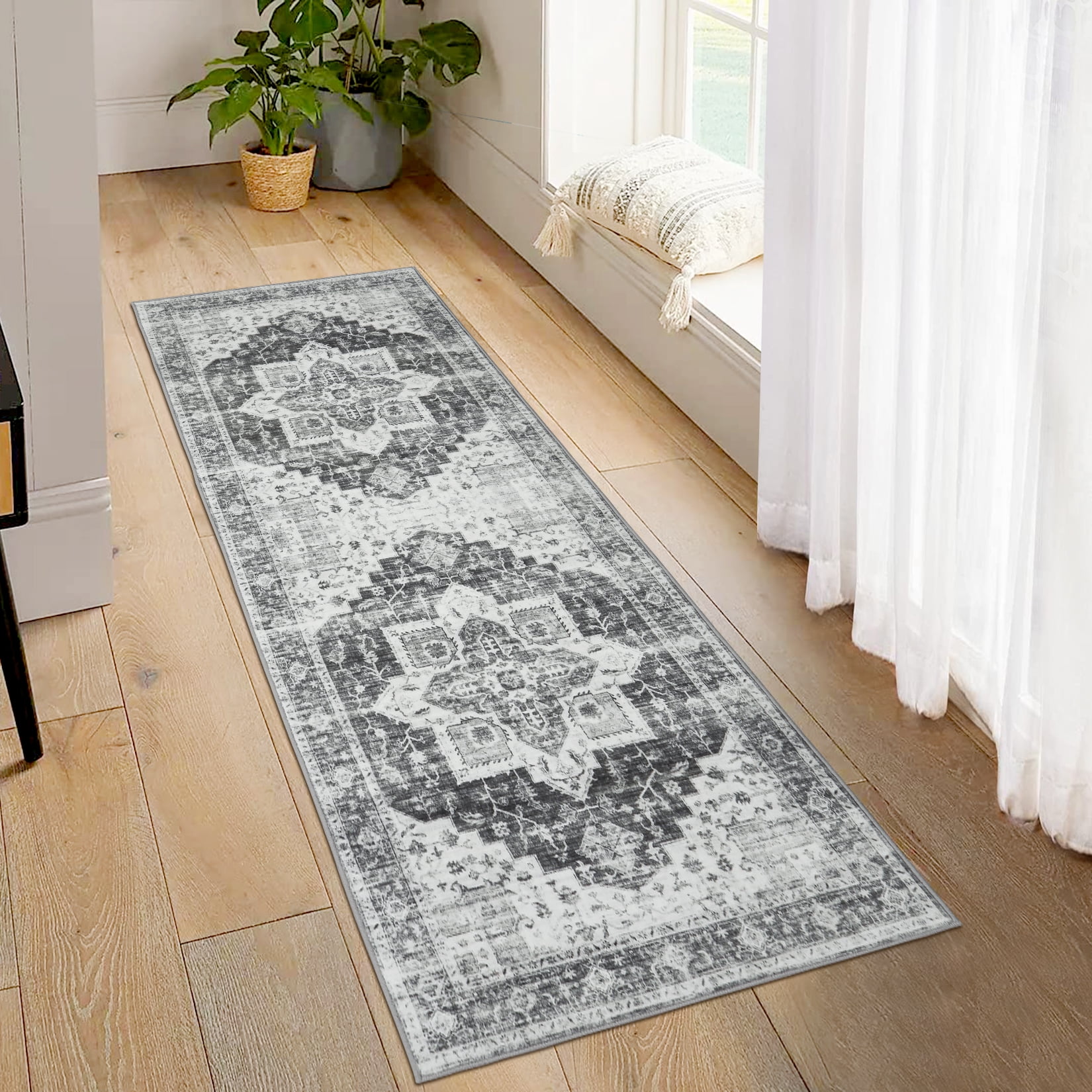 Tzou Area Rug Runner 2x6 Vintage Retro Rug Indoor Door Mat Non Slip