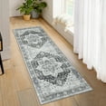 thumbnail image 2 of Hasoo 2' x 6' Runner Rug Machine Washable Kitchen Runner Mat Vintage Area Rug Persian Distressed Runner Rug for Bedroom Living Room Entryway, Gray, 2 of 6