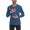 thumbnail image 1 of Ceisia Men's Slim V-Neck Chest Baby-Pocket Parent-Child Cotton Long-Sleeve Top Gift, 1 of 6