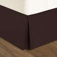thumbnail image 2 of Clara Clark Pleated Bed Skirt - 14 inch Tailored Drop Luxury Double Brushed Microfiber Dust Ruffle - Includes 8 Pins, Queen Size, Chocolate Brown, 2 of 4
