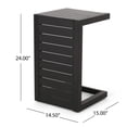 thumbnail image 3 of GZXS Outdoor C-Shaped Side Table, Rust-Resistant Aluminum End Table for Patio, Deck, or Garden Seating Area (Black), 3 of 10