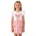 thumbnail image 5 of Girls Skirt Set with Cute Bowknot Top Summer Skirt Outfit for Girls Clothes Size 6 Years, 5 of 8