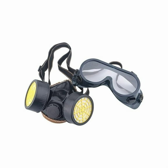 Anti-Chemical Filter Respirator Gas Mask Anti-Pollution Harmful Vapor, Cartridge Mask Protection Valve Easy to Breathe, Goggles
