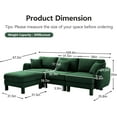 thumbnail image 2 of Modular Sectional Sofa, 3-Seat Cloud Couch Style Boucle Fabric Recliner, L Shaped Couch for Living Room Shell-Shaped Armrests Cylindrical Legs Green Sofa with Ottoman, Bedroom, Apartment, 2 of 9