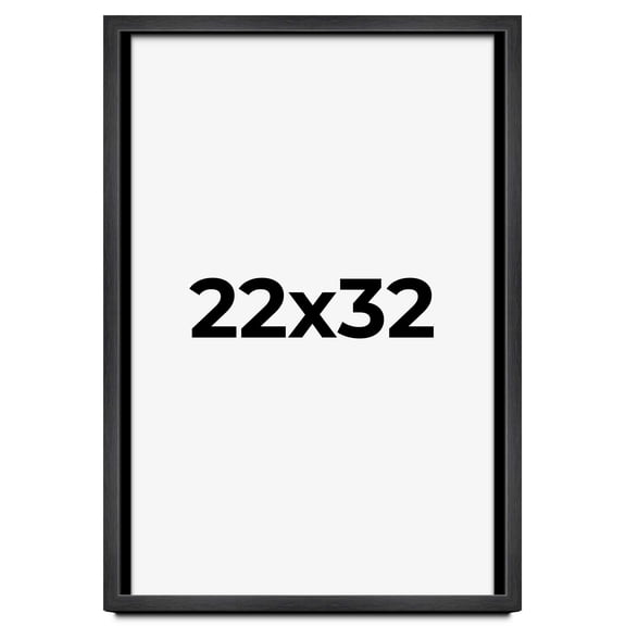 22x32 Shadow Box Frame Grey Charcoal Black | 0.875 Inches Deep | Solid Wood Shadowbox Display Frame