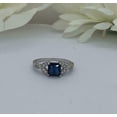 thumbnail image 4 of HeartsAndYou 1.6ct Natural Sapphire & Diamond Diamond Leaf Accent Ring 14k SOLID White Gold, 4 of 8