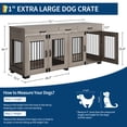thumbnail image 2 of 71-Inch Large Dog Crate with 3 Drawers for 2 Dogs, Spacious Wooden Indoor Kennel with Divider, Large Breed Dog Crate and TV Stand, Simple Assembly, 2 of 8