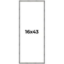 16x43 Frame Silver Grey Distressed Solid Wood Picture Frame | 0.75 Inch Moulding Width | Interior