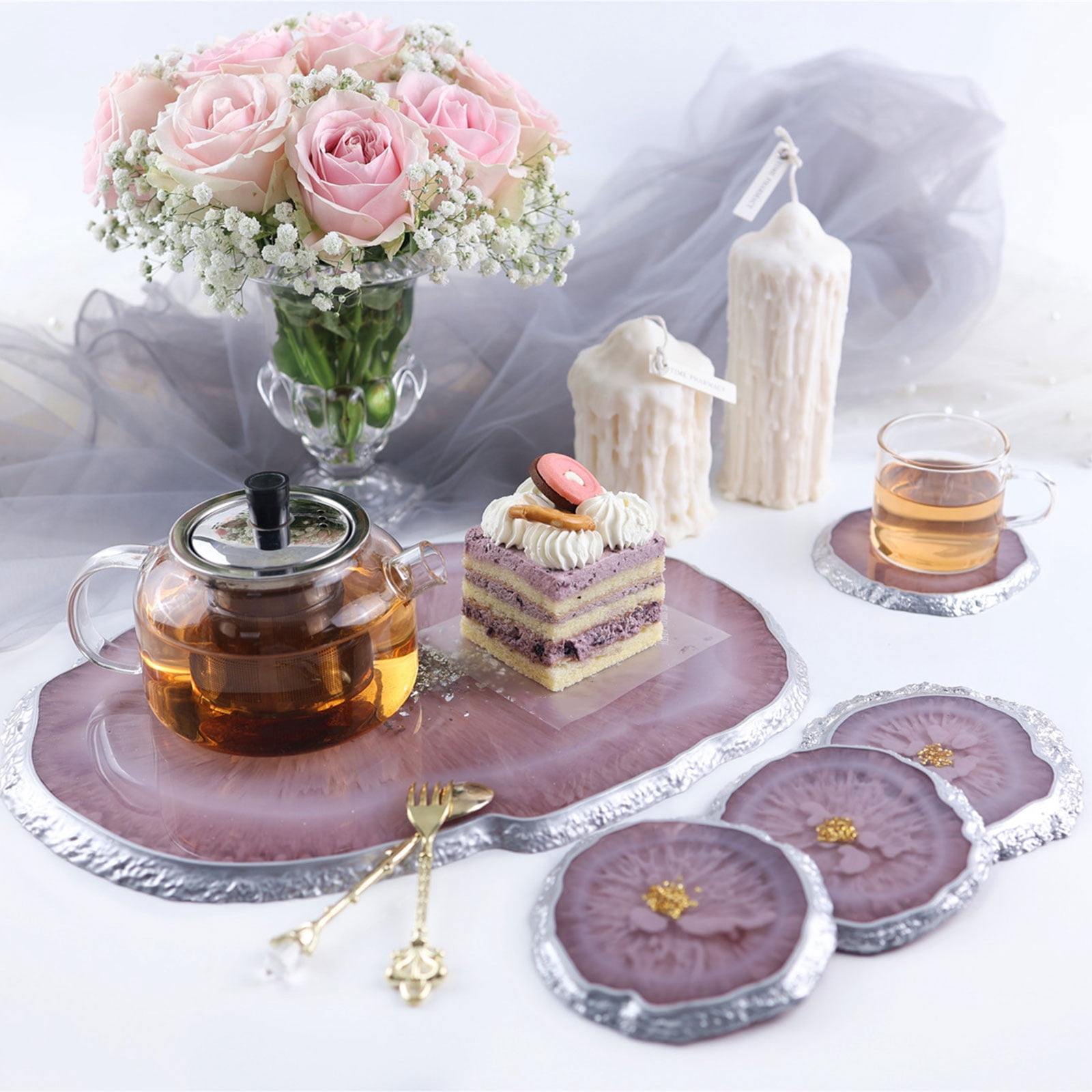 5 Pcs Silicone Irregular-shaped Jewelry Epoxy Resin Mold Tray Casting for Jewelry Storage