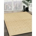 thumbnail image 3 of Ahgly Company Machine Washable Indoor Round Abstract Yellow Area Rugs, 4' Round, 3 of 7