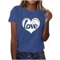 thumbnail image 1 of Hyknon Hauts pour Femmes Été Mode Imprimé Amour Décontracté Manches Courtes Chandail-Over Doux Polyvalent pour Sortir, 1 of 4