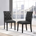 thumbnail image 2 of Maklaine Contemporary 21" Vinyl Dining Chair in Black (Set of 2), 2 of 5