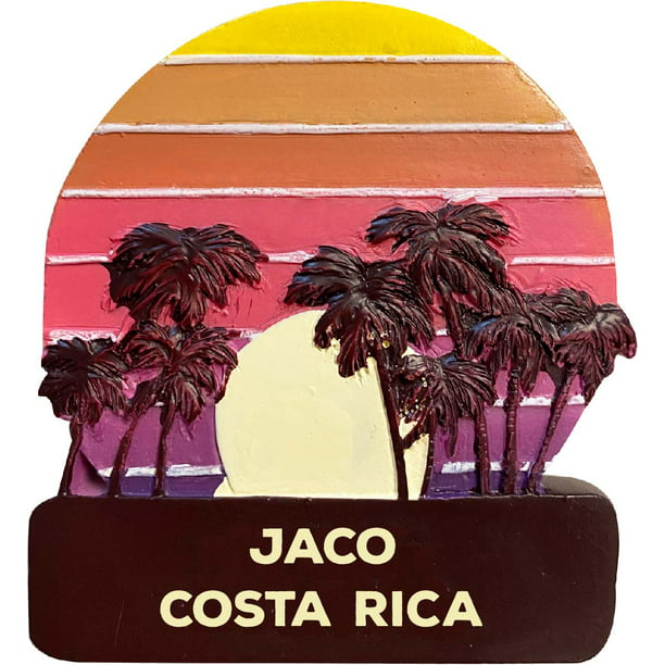 Udlænding Legitim Parat Jaco Costa Rica Trendy Souvenir Hand Painted Resin Refrigerator Magnet  Sunset and palm trees Design 3-Inch Approximately - Walmart.com