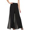 Alex Evenings Women's Wide Leg Chiffon Dress Pant (Petite Regular Plus Sizes) Medium Black Carwash