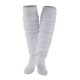 thumbnail image 4 of Medias hasta el muslo con parte superior holgada de punto acanalado para mujer Calcetines uniformes sobre botas hasta la rodilla, 4 of 5