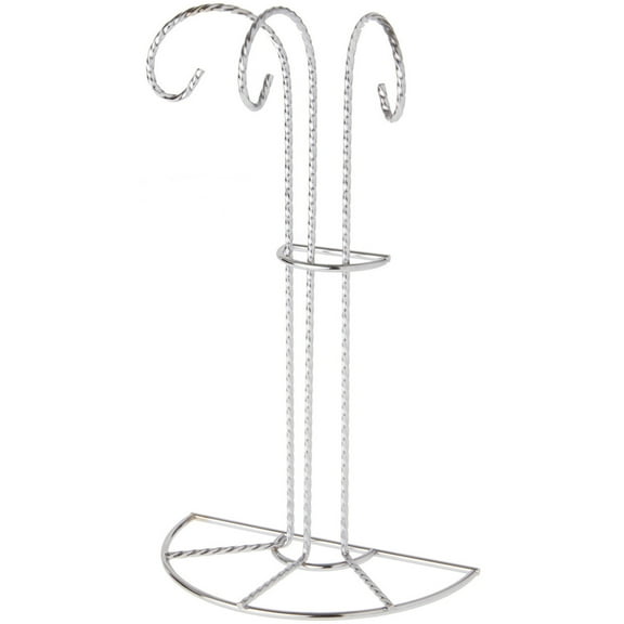 Bard's 3 Arm Silver Ornament Stand, 11.25" H x 6.75" W x 3.75" D