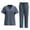 Gray, variant on Dvprdro Women's 2 Piece Nursing Scrubs Set Uniform Solid Color V-Neck Pocket Tops with Elastic Drawstring Waist Long Pants Nurse Clothes Suit Medical Scrubs Top and Pants