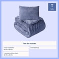 thumbnail image 3 of Mainstays Kids Light Purple Solid Plush Ribbed Corduroy Comforter Set, Twin, 2 Pieces, 3 of 8