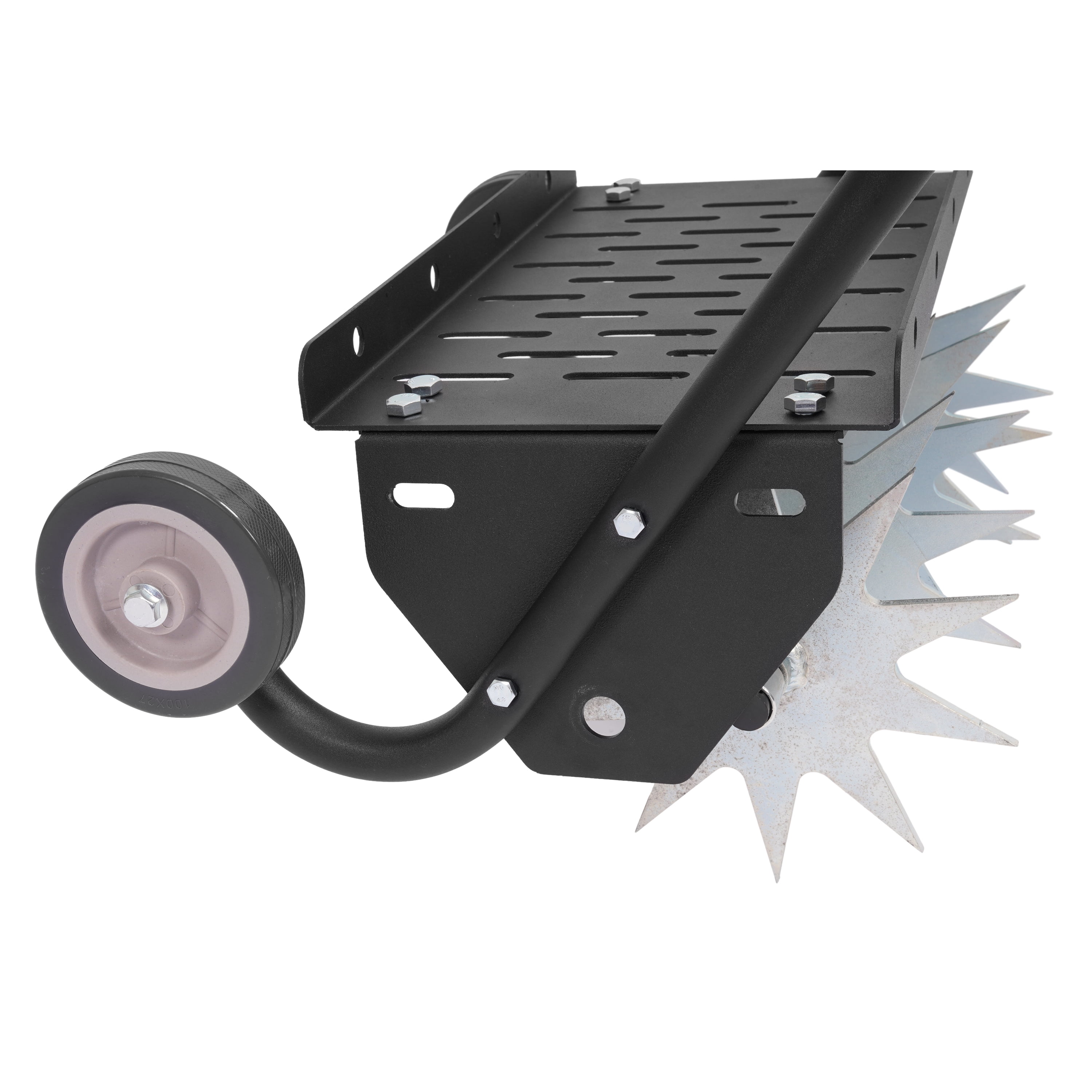 KOJEM 18-Inch Push Spike Aerator Heavy Duty Rolling Lawn Aerator Rotary Spike Lawn Aerator Manual Aeration Equipment with Steel Handle Suitable for Lawns Garden and Yard Grass Aeration
