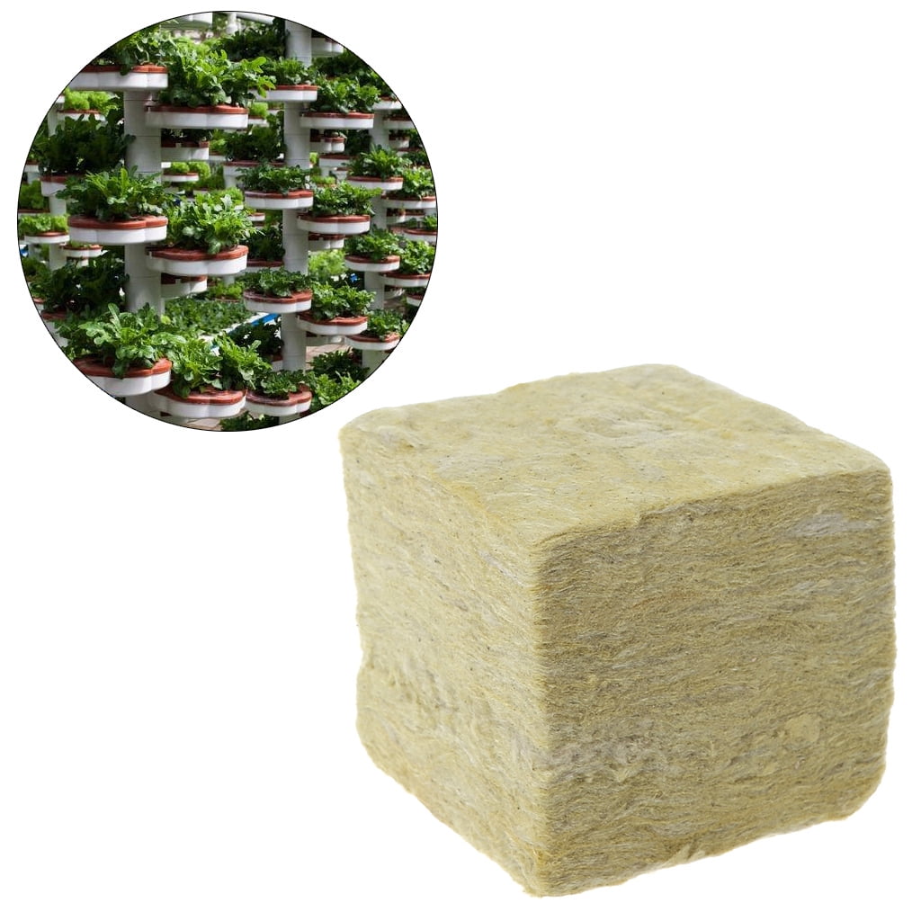 Rockwool Cube Hydroponic Grow Media Soilless Cultivation Compress Planting W0D4 