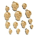 thumbnail image 1 of Zombie Undead Creepy Head Wood Mini Charms Shapes DIY Craft Jewelry - With Hole - 18mm (17pcs), 1 of 7