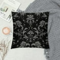 thumbnail image 2 of COMIO  Black Damask Pillowcase Vintage Floral Decorative Throw Pillow Covers Cushion Covers for Sofa Couch Bed Chair, 2 of 5