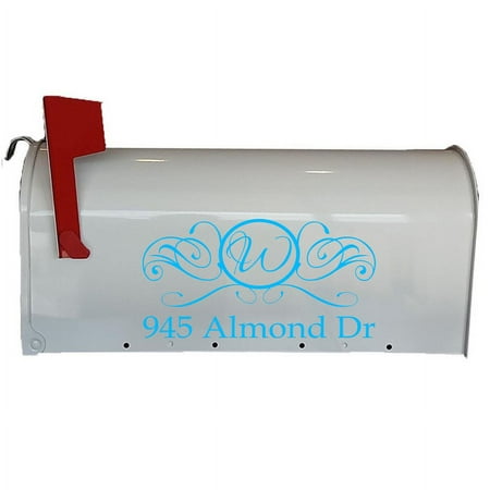 VWAQ Mailbox Personalized Monogram Street Address Decal Set