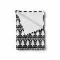 thumbnail image 2 of Carnival Soft Flannel Fleece Blanket, Ornamental Skull Illustrations with Floral Details Day of the Dead Theme, Cozy Plush for Indoor and Outdoor Use, 60" x 80", Charcoal Grey White, by Ambesonne, 2 of 6
