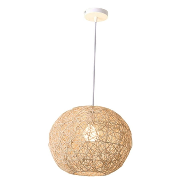 Lámpara colgante de estilo retro, lámpara de techo de mimbre tejida a mano E27 para colgar en la decoración de la casa de té Restaurante , 30 CENTIMETROS D 30cm Colco Candelabro