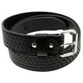 thumbnail image 4 of 1 1/2 Black Bridle Leather Belt Basket Weave Embossed Roller Buckle Made In USA, 4 of 4