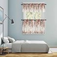 thumbnail image 6 of Orange Blue Leaves Kitchen Curtains Valances and Tiers Set of 3 Fall Leaf Branch Retro Tier Curtains and Valance with Rod Pocket for Small Windows, 27.5"x24", 6 of 9