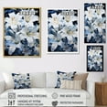 thumbnail image 4 of Designart "Serenade Beauty Of White Lilies IV" Lilies Floater Framed Wall Art Living Room, 4 of 5