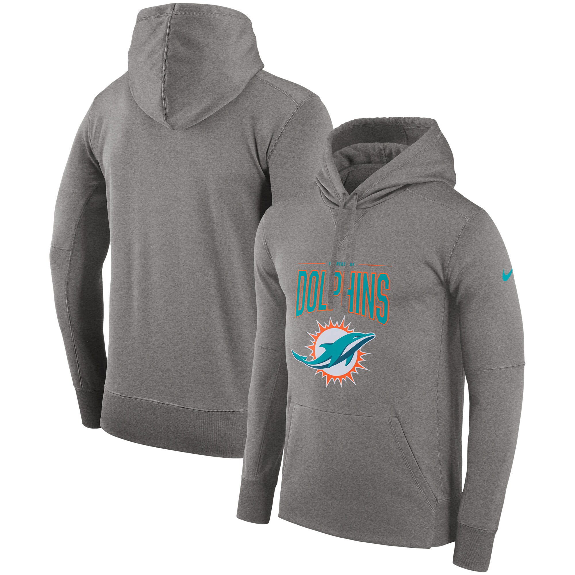 Miami Dolphins Nike Sideline Property of Performance Pullover Hoodie ...