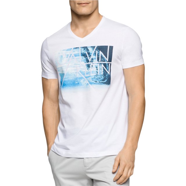 Calvin Klein - Camiseta gráfica con logotipo sublimado para hombre, color negro, 4XLT