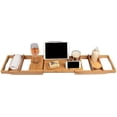 thumbnail image 3 of D'Eco 79 Luxury Bamboo Bathtub Caddy Tray, with Book & Wine Holder, 3 of 6
