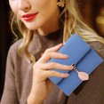 thumbnail image 5 of Cartera corta para mujer, bolso triple con colgante de hoja de Pu, monedero MFZFUKR CPB-US-PSF914-1, 5 of 5